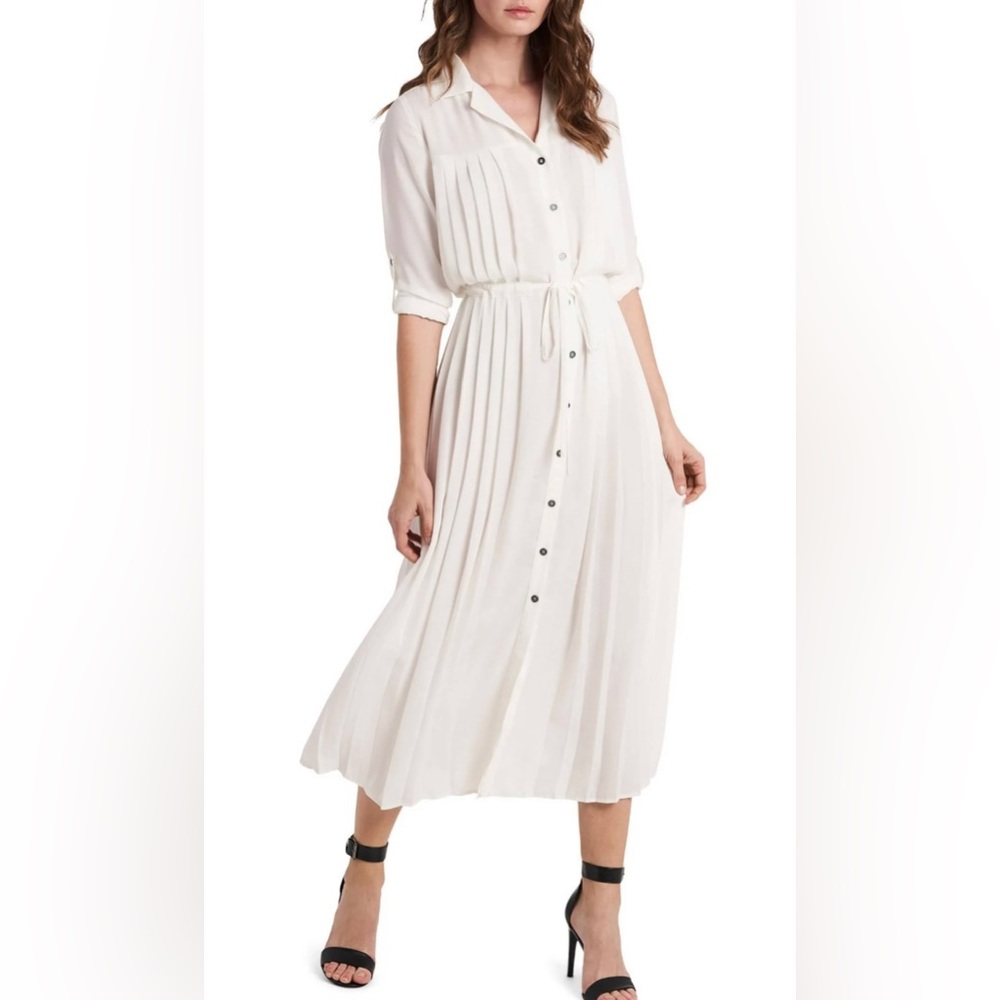 Vince Camuto Pleated Maxi Shirtdress